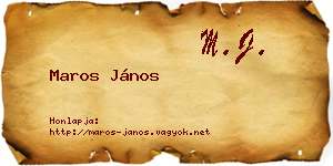 Maros János névjegykártya