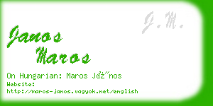 janos maros business card